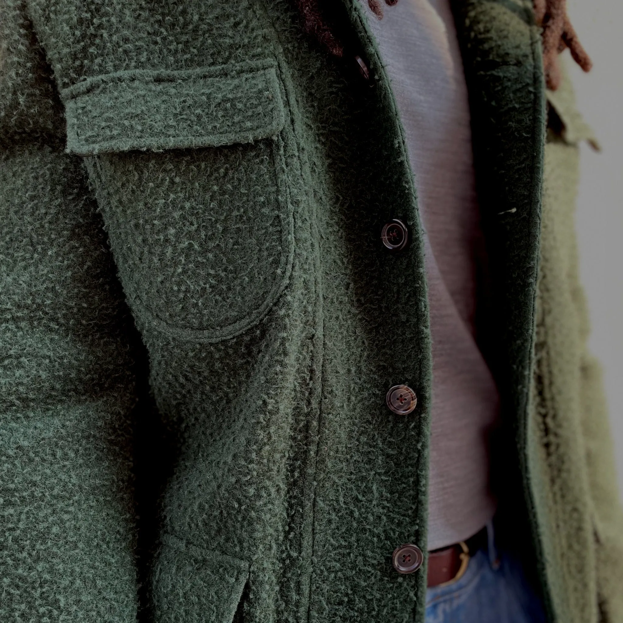 x Sartoria Carrara : field jacket in Pine Green Casentino wool [PRE-ORDER BALANCE]